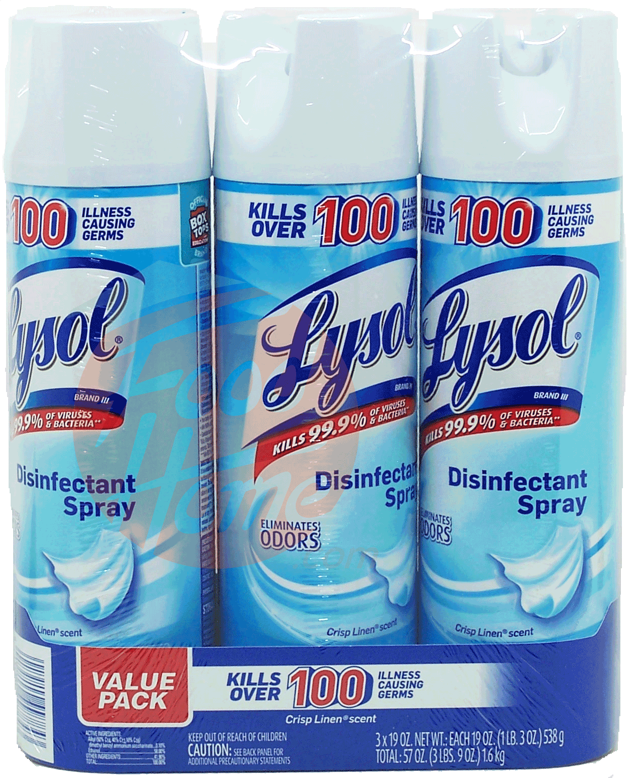 Lysol Value Pack disinfecting spray, crisp linen scent, 19-ounce Full-Size Picture